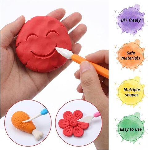 9 Pcs Air Dry Clay Tools, Double Head Clay Sculpting Tools for Adults Plastic Polymer Clay Tool for Molding Shaping Carving Dotting Trimming Pottery Cake Decoration DIY Craft in Saudi Arabia