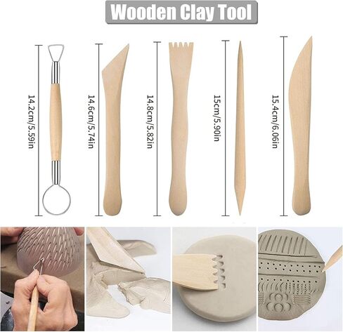 Allazone 31 PCS Acrylic Clay Roller with Acrylic Sheet, Acrylic Sheet Backing Board, Plastic Scraper, Sculpting Tools, Dabbing Tool, Dot Painting Tool for Shaping and Sculpting in Saudi Arabia