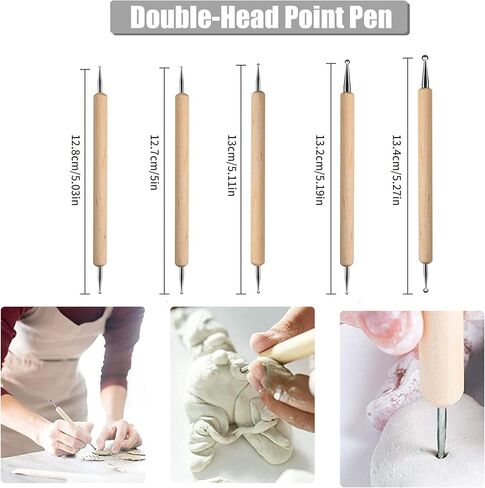 Allazone 31 PCS Acrylic Clay Roller with Acrylic Sheet, Acrylic Sheet Backing Board, Plastic Scraper, Sculpting Tools, Dabbing Tool, Dot Painting Tool for Shaping and Sculpting in Saudi Arabia
