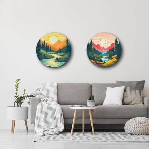 KularStock Paint by Numbers Kit for Adults, 2-Pack 10 Inch Round Framed Canvases with Wooden Easels, Sip and Paint Set in Saudi Arabia