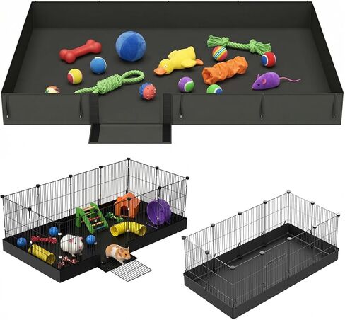 Guinea Pig Cage Liner, Open Door Waterproof Liner for C&C Rabbit Cage, Easy to Install, Tarp Bottom Waterproof, Not Include Cage (24" X 48") in Saudi Arabia