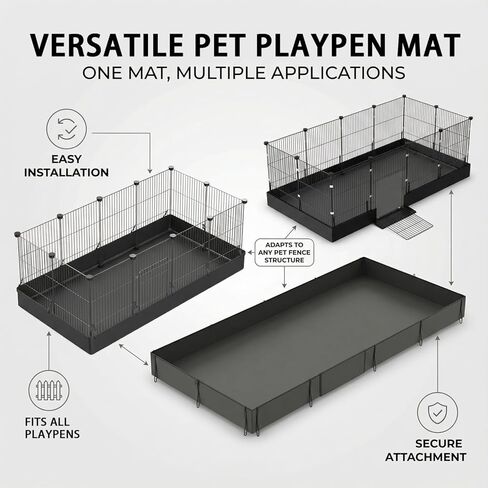 Guinea Pig Cage Liner, Open Door Waterproof Liner for C&C Rabbit Cage, Easy to Install, Tarp Bottom Waterproof, Not Include Cage (24" X 48") in Saudi Arabia