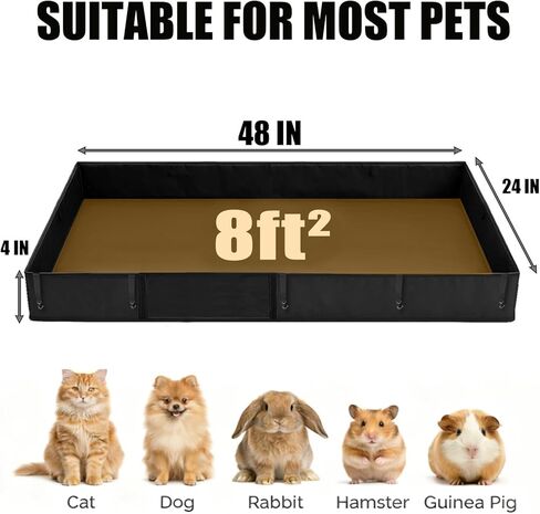 Guinea Pig Cage Liner, Open Door Waterproof Liner for C&C Rabbit Cage, Easy to Install, Tarp Bottom Waterproof, Not Include Cage (24" X 48") in Saudi Arabia