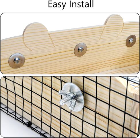 Hedume Rabbit Hay Feeder, Wooden Bunny Food Feeding Manger, Rabbit Hay Holder Less Wasted Food Dispenser for Guinea Pig, Chinchilla, Hamster in Saudi Arabia
