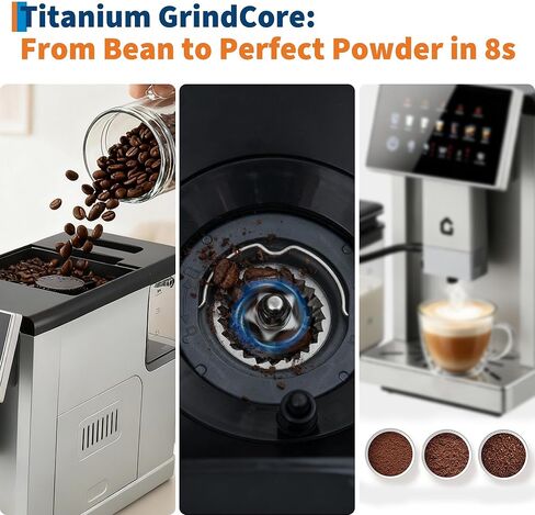 3rd-Gen Espresso Machine with Grinder & Milk Frother, Removable Brewer, Adjustable Grind & Flavor, 3-Level Coffee/Milk Volume, Detachable Milk Tank – Home Barista(Silver) in Saudi Arabia