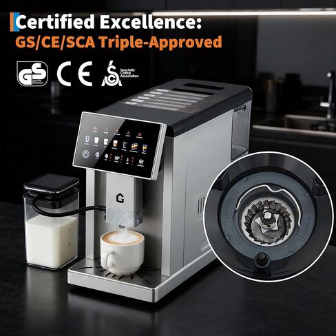 3rd-Gen Espresso Machine with Grinder & Milk Frother, Removable Brewer, Adjustable Grind & Flavor, 3-Level Coffee/Milk Volume, Detachable Milk Tank – Home Barista(Silver) in Saudi Arabia