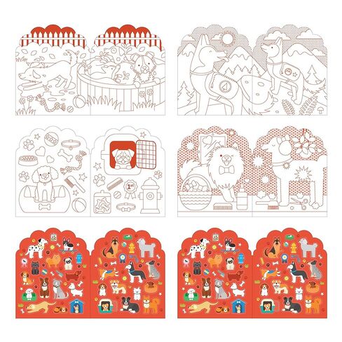 Petit Collage Dogs Coloring Book + Stickers in Saudi Arabia