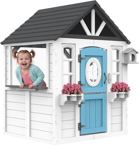 بيت لعب خشبي للأطفال مع حوض مطبخ وصندوق بريد وجرس باب للعمل، وبيت لعب للأطفال في الهواء الطلق مع باب هولندي وباب للكلاب وملحقات للفناء الخلفي وسوق التظاهر ومتعة العطلات in Kuwait