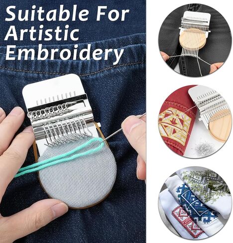 مجموعة KUNAL Patch Maker 2.0، مجموعة تلوح في الأفق، مجموعة نول صغيرة محمولة مع 14 خطافًا، لإصلاح الخياطة بسرعة، والخياطة، ومجموعة الحياكة للمبتدئين in Kuwait