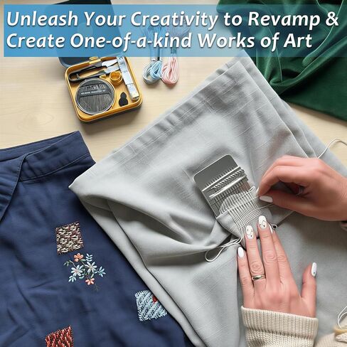 مجموعة KUNAL Patch Maker 2.0، مجموعة تلوح في الأفق، مجموعة نول صغيرة محمولة مع 14 خطافًا، لإصلاح الخياطة بسرعة، والخياطة، ومجموعة الحياكة للمبتدئين in Kuwait