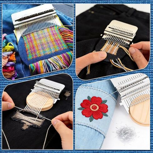 مجموعة KUNAL Patch Maker 2.0، مجموعة تلوح في الأفق، مجموعة نول صغيرة محمولة مع 14 خطافًا، لإصلاح الخياطة بسرعة، والخياطة، ومجموعة الحياكة للمبتدئين in Kuwait