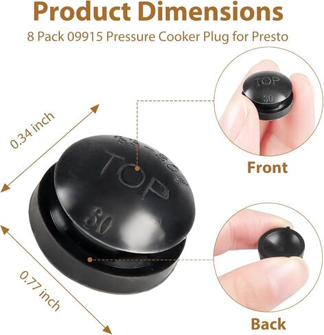 8-Pack 09915 Pressure Cooker Overpressure Plug for Presto, Replaces Pressure Cooker Parts & Accessories in Saudi Arabia
