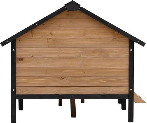 gdfstudio بيت الكلب كبير في الهواء الطلق مانعة لتسرب الماء مع سطح الشرفة، بيت الكلب الخشبي للكلاب XL خارج، كبير جدا مرتفعة المقصورة الكلب المأوى، التنوب بيوت الكلاب الخشب، 66.9 "ث × 43.3" د × 32.7 "ح، العسل in Kuwait