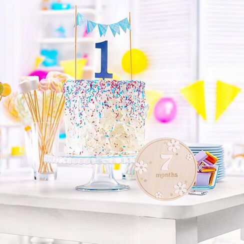CHGCRAFT 2 Set Baby Monthly Milestone Cards Round Shape Monthly Milestone Discs with Announcement Sign for Baby Growth in Saudi Arabia