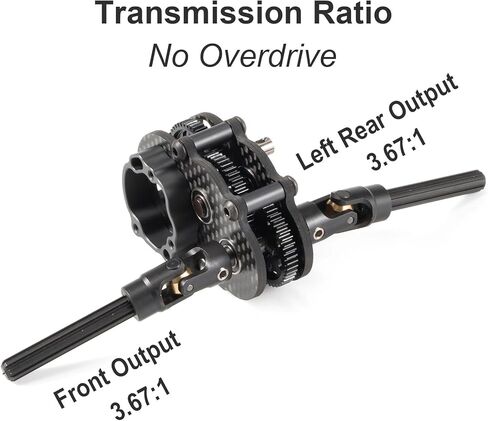 Carbon Fiber Overdrive Transmission Ultralight and Compact OD-3 Gearbox for AR44 Capra Axle LCG Comp Rigs 1/10 RC Rock Crawler(OD3 Transmission) in Saudi Arabia