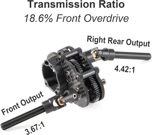 Carbon Fiber Overdrive Transmission Ultralight and Compact OD-3 Gearbox for AR44 Capra Axle LCG Comp Rigs 1/10 RC Rock Crawler(OD3 Transmission) in Saudi Arabia