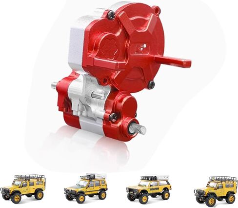 علبة تروس ناقل الحركة المعدنية الكاملة RC مع ترس متوافق مع FMS FCX24M RC الزاحف سيارة ترقيات أجزاء علبة التروس مركز نقل الحركة لملحقات FMS FCX24M (رمادي) in Kuwait