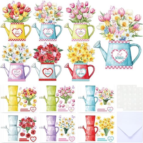 Gueevin 18 Set Petals Picket Fence Card Making Kit for Card Making Supplies & Crafting with Sticky Foam Pads Spring Handmade DIY Supplies Holiday Gift for Birthday Party in Kuwait