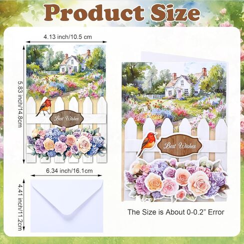 Gueevin 18 Set Petals Picket Fence Card Making Kit for Card Making Supplies & Crafting with Sticky Foam Pads Spring Handmade DIY Supplies Holiday Gift for Birthday Party in Kuwait