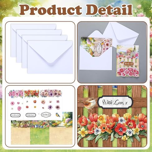 Gueevin 18 Set Petals Picket Fence Card Making Kit for Card Making Supplies & Crafting with Sticky Foam Pads Spring Handmade DIY Supplies Holiday Gift for Birthday Party in Kuwait