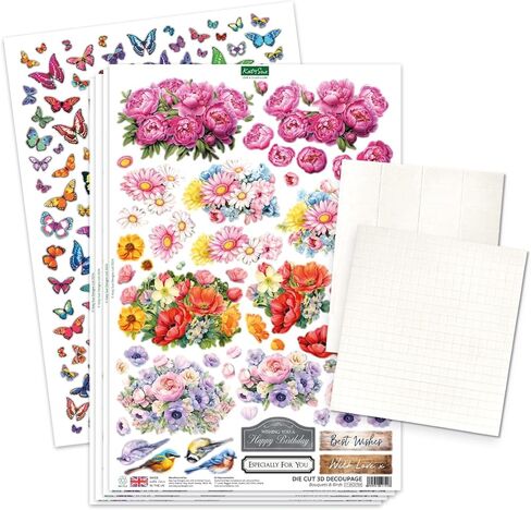 Katy Sue Blooming Box Bouquets Pop Up Card Making Kit. Make 8 3D Floral Box Cards. All-in-one Kit: Die-Cut Decoupage, Cardstock, Adhesive Pads, Envelopes & Instructions for Card Making Supplies in Saudi Arabia