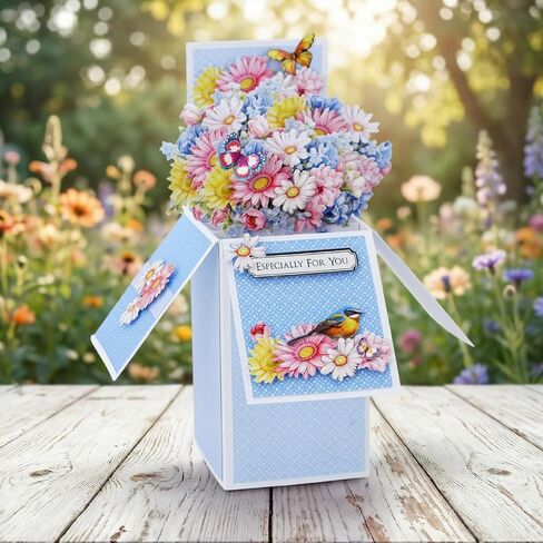 Katy Sue Blooming Box Bouquets Pop Up Card Making Kit. Make 8 3D Floral Box Cards. All-in-one Kit: Die-Cut Decoupage, Cardstock, Adhesive Pads, Envelopes & Instructions for Card Making Supplies in Saudi Arabia