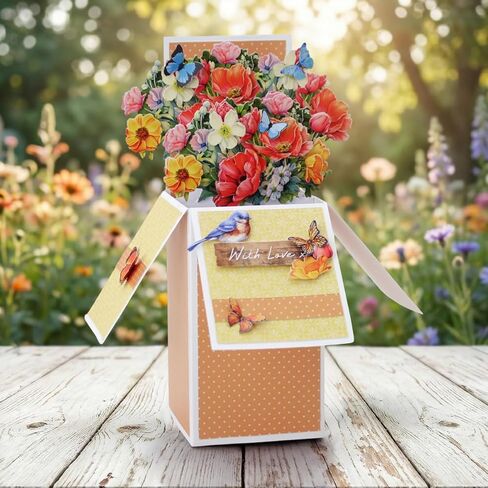 Katy Sue Blooming Box Bouquets Pop Up Card Making Kit. Make 8 3D Floral Box Cards. All-in-one Kit: Die-Cut Decoupage, Cardstock, Adhesive Pads, Envelopes & Instructions for Card Making Supplies in Saudi Arabia