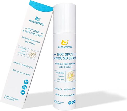Hot Spot Treatment, Itch Relief Spray for Dogs and Cats. Relives Scratching, Sores, Rashes, Itchy Skin and Paw Licking, with Aloe and PHMB, 8 Fl Oz in Saudi Arabia