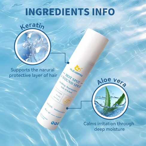 Hot Spot Treatment, Itch Relief Spray for Dogs and Cats. Relives Scratching, Sores, Rashes, Itchy Skin and Paw Licking, with Aloe and PHMB, 8 Fl Oz in Saudi Arabia
