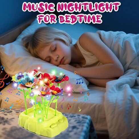 ألعاب باقات الزهور من قماش كانديفوس مع الموسيقى والضوء، مجموعة أدوات يدوية يدوية للفتيات من سن 3 إلى 12 عامًا، ألعاب تعليمية إبداعية، هدايا عيد ميلاد خالية من الفوضى للفتيات الصغيرات 4 5 6 7 8 9 سنوات in Kuwait