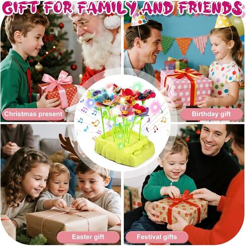 ألعاب باقات الزهور من قماش كانديفوس مع الموسيقى والضوء، مجموعة أدوات يدوية يدوية للفتيات من سن 3 إلى 12 عامًا، ألعاب تعليمية إبداعية، هدايا عيد ميلاد خالية من الفوضى للفتيات الصغيرات 4 5 6 7 8 9 سنوات in Kuwait