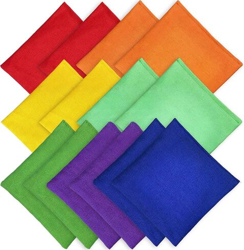 14 PCS Colorful Bean Bags 5.9 × 5.9 Inch Large Bean Bags Bulk Hand Toss for Sports Outdoor in Kuwait