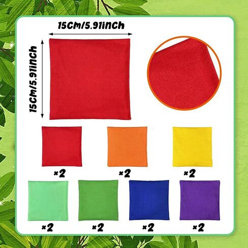14 PCS Colorful Bean Bags 5.9 × 5.9 Inch Large Bean Bags Bulk Hand Toss for Sports Outdoor in Kuwait