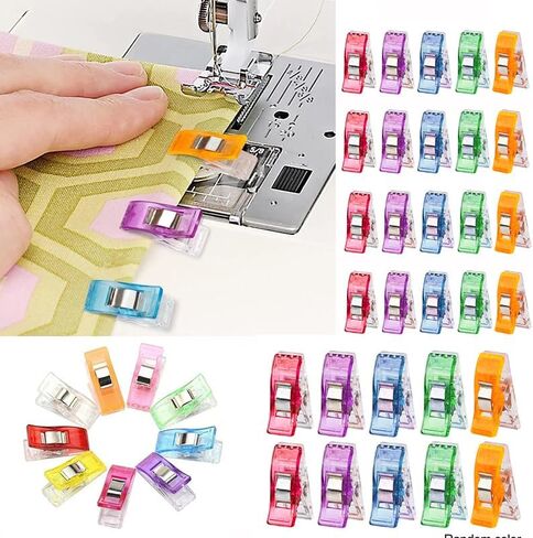 50 High-Quality Plastic Clips, Sewing Accessories, for Sewing, Quilting Supplies, and Craft Tools, Sewing Clamps (50PC-Colorful) in Saudi Arabia