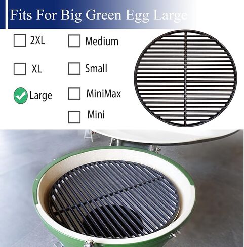 Shengyongh CC69991 (1-Pack) 18 Inch Cast Iron Cooking Grate for Kamado Joe KJ-HCICG Classic Joe KJ-23RHC Classic II KJ23NRHCI Classic III Stand-Alone Classic, Vision Grill VGKSS-CC2, B-11N1A1-Y2A in Saudi Arabia