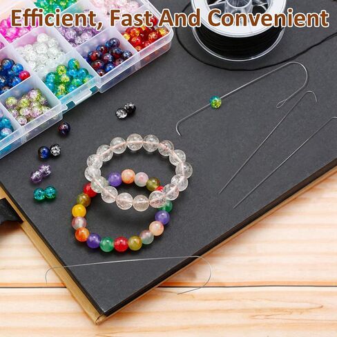 4 Pack Stainless Steel Beading Needles Set - Big Eye,Curved & Clip - Style,5.3-6.7 Inches,Ideal for Jewelry Making Like Bracelets & Necklaces in Saudi Arabia