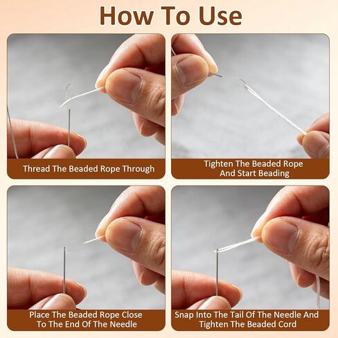 4 Pack Stainless Steel Beading Needles Set - Big Eye,Curved & Clip - Style,5.3-6.7 Inches,Ideal for Jewelry Making Like Bracelets & Necklaces in Saudi Arabia