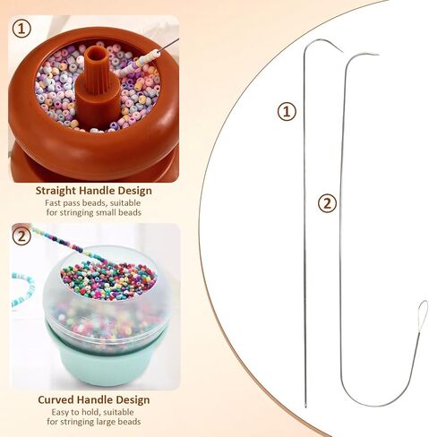4 Pack Stainless Steel Beading Needles Set - Big Eye,Curved & Clip - Style,5.3-6.7 Inches,Ideal for Jewelry Making Like Bracelets & Necklaces in Saudi Arabia