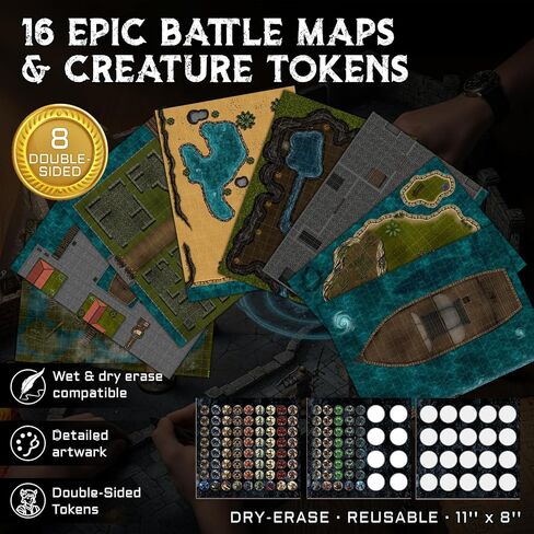 مجموعة مغامرات RPG الصغيرة الكل في واحد من CZYY - مجموعة DND للمبتدئين مدمجة ومرتبة مع شاشة DM وخرائط ورموز ونرد وحقيبة تخزين | هدية مثالية للاعبي DMS والمبتدئين ومشغلات RPG أثناء السفر in Kuwait