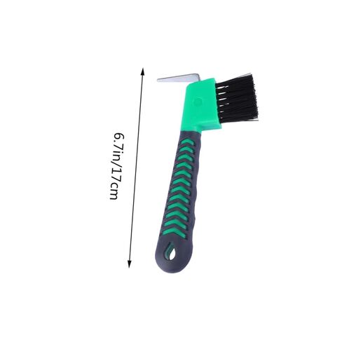POPETPOP المطاط قبضة حافر اختيار مع فرشاة الحصان أداة الاستمالة مزيج مقاوم للصدأ لتنظيف الحوافر الاستخدام اليومي لون عشوائي لون عشوائي in Kuwait
