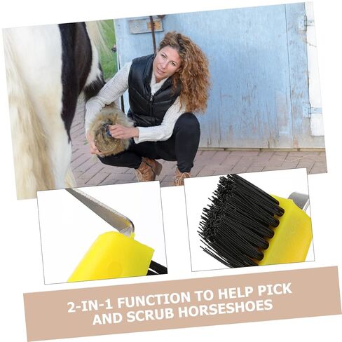 VANZACK 2pcs Horse Hoof Cleaning Brush Set Professional Hoof Pick with Plastic Handle Equestrian Tool for Grooming and Horseshoe Care Random Color in Saudi Arabia