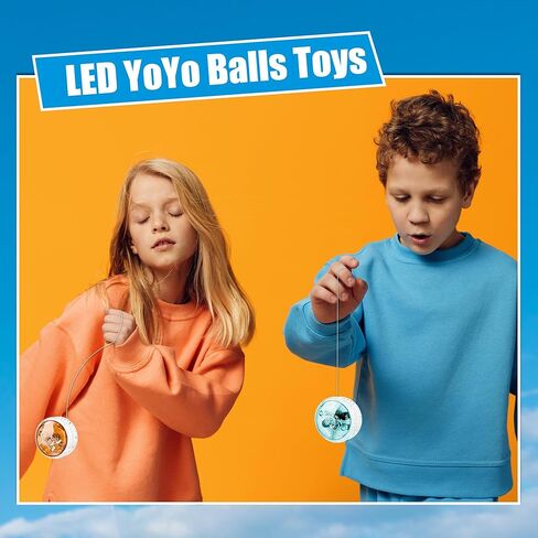 40 Pcs Colorful Light up Yo Yo Ball Bulk LED Responsive Ball Auto Return Bearing Balls Yoyo for Kids Beginner Birthday Classroom Bag Fillers Prizes Gifts, 10 Colors in Kuwait