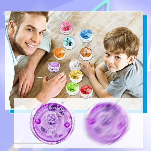40 Pcs Colorful Light up Yo Yo Ball Bulk LED Responsive Ball Auto Return Bearing Balls Yoyo for Kids Beginner Birthday Classroom Bag Fillers Prizes Gifts, 10 Colors in Kuwait