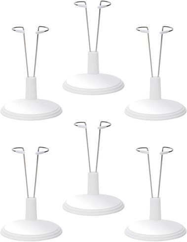 6 Pack Adjustable Doll Stand Compatible with 6.8 Inch Dolls, White Plastic Support Holder ( Not Include Dolls) in Saudi Arabia
