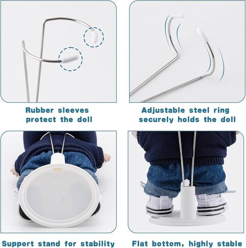 6 Pack Adjustable Doll Stand Compatible with 6.8 Inch Dolls, White Plastic Support Holder ( Not Include Dolls) in Saudi Arabia