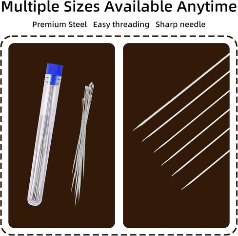 HaBuVoi Steel Needles for Hand Sewing,Big Eye Steel Needle Set,39 Pc Set -Transparent Box,25 Hand Sewing Needles,6 Colors Thread,3 Threading Needle,Suture Remover,Daily Repair & DIY Craft in Kuwait