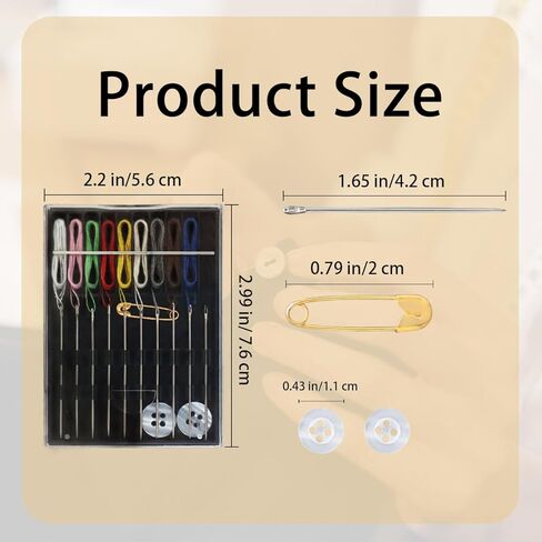 2 Boxes Easy Pre Threaded Needle Kit, Prethreaded Sewing Kits, Small Home Travel Sewing Box with Pin Button, Box Each Box with 10 Pieces in Saudi Arabia
