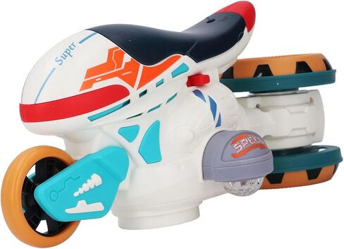 CHICIRIS Kids Rotating Motorcycle Toy, Transformer Remote Control Multifunctional Drifting Motorbike with Lights and Music for Indoor Outdoor Play, Safe in Kuwait