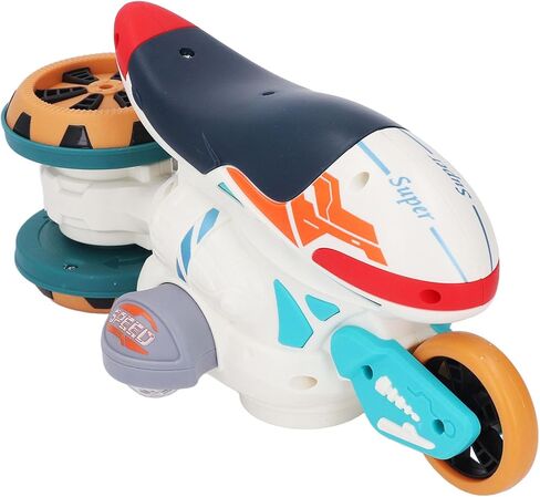 CHICIRIS Kids Rotating Motorcycle Toy, Transformer Remote Control Multifunctional Drifting Motorbike with Lights and Music for Indoor Outdoor Play, Safe in Kuwait