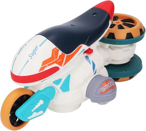 CHICIRIS Kids Rotating Motorcycle Toy, Transformer Remote Control Multifunctional Drifting Motorbike with Lights and Music for Indoor Outdoor Play, Safe in Kuwait